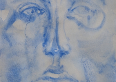 akwarela z cyklu „ciała niebieskie” 30x40cm