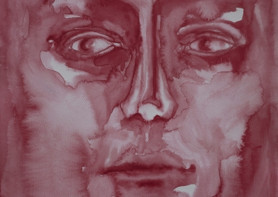 akwarela z cyklu „ciała niebieskie” 30x40cm