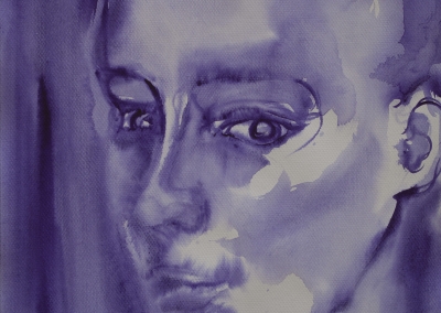 akwarela z cyklu „ciała niebieskie” 30x40cm