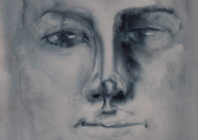 akwarela z cyklu „ciała niebieskie” 30x40cm