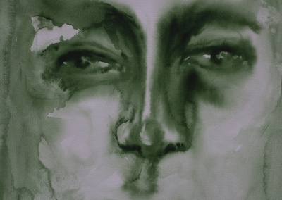 akwarela z cyklu „ciała niebieskie” 30x40cm