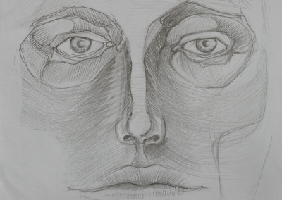 rysunek ołówkiem z cyklu „ciała niebieskie” 21×29,7cm