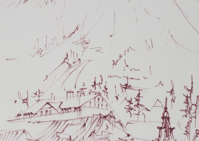 w podróży, Zakopane: widok z kawiarni Tygodnika Podhalańskiego 14×21,6cm